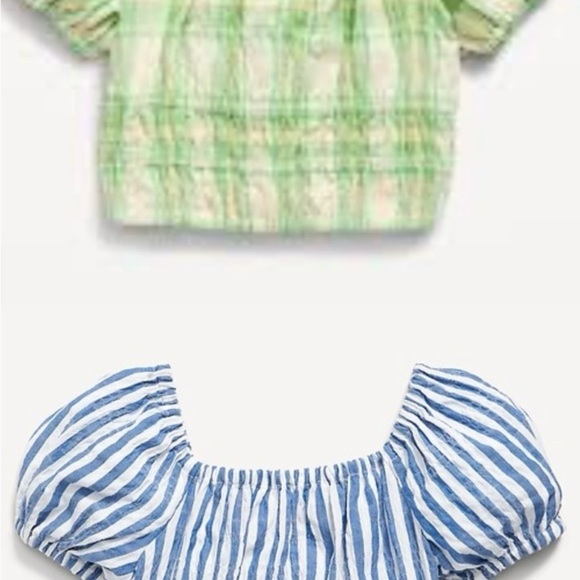 Old Navy Gap Smocked Crop Top Shirt Puff Short Sleeves Girls XL 14/16 - Picture 11 of 16